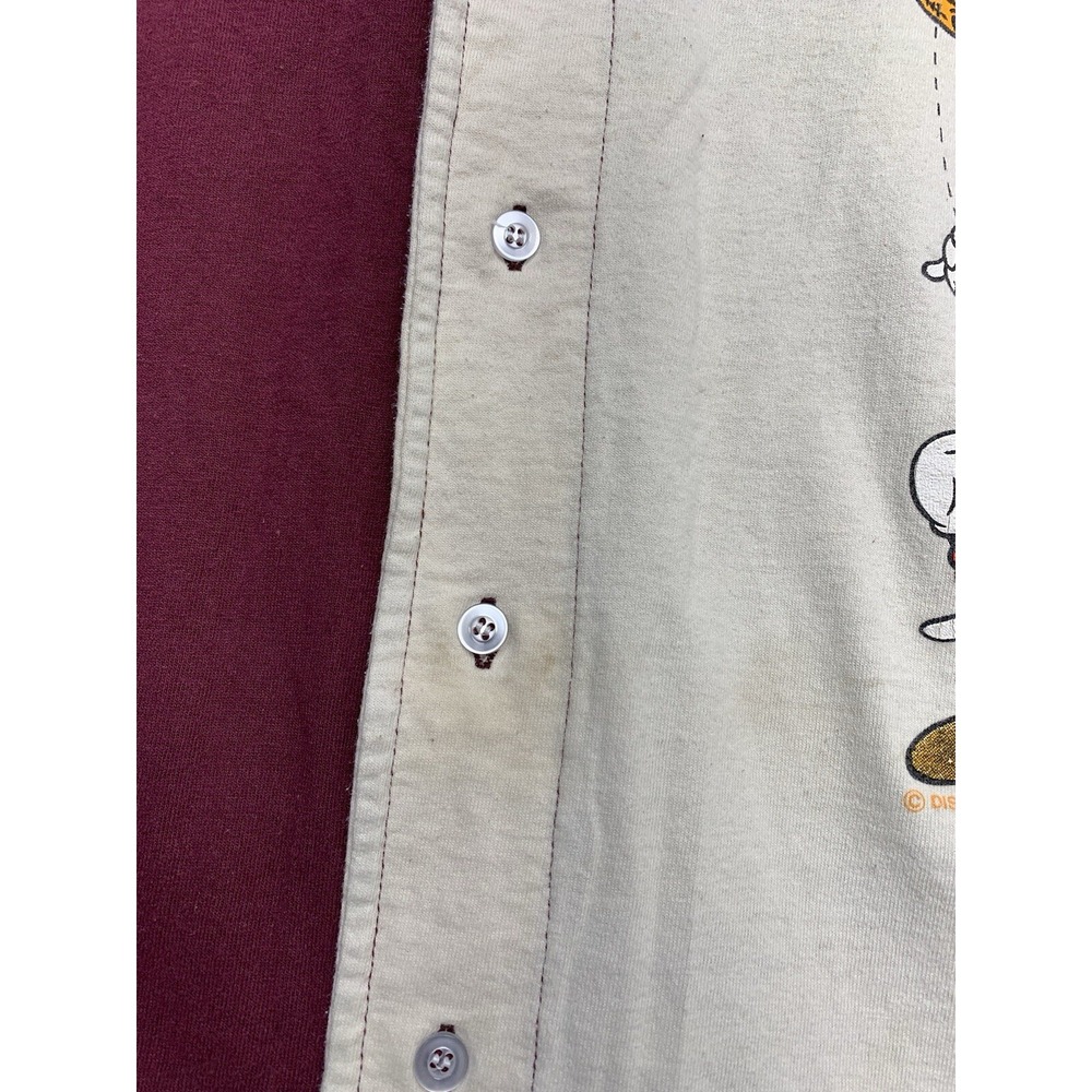 Vintage Mickey Mouse Shirt Disney Womens Large Baseball Jersey Button Up Y2K - Picture 8 of 15